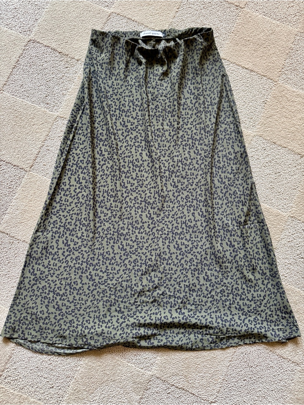 Leopard Print Olive A-Line Skirt